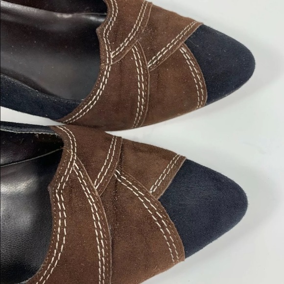Sesto Meucci Brown Suede Heels Italy Size 7 B - Picture 3 of 4